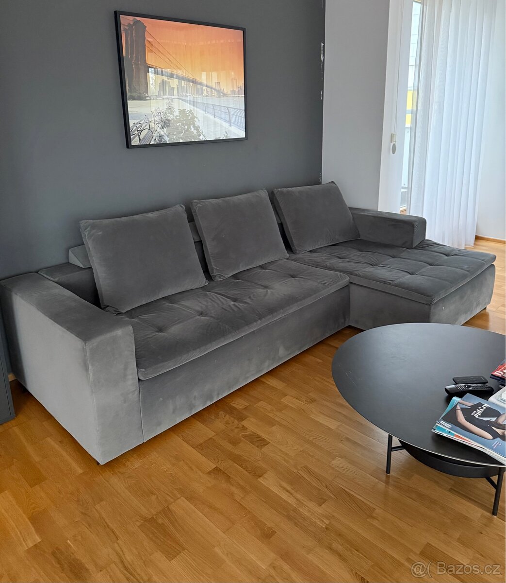 Pohovka Mezzo šedá Velvet - 3