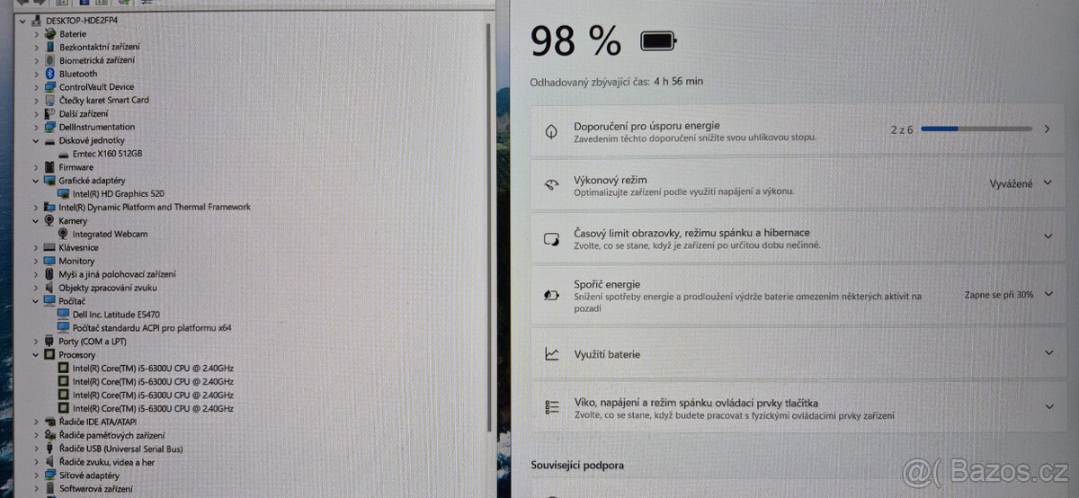 Dell, i5-6300u 2/4x 3,00GHz, 8GB DDR4, 500GB SSD, bat. 5h. - 3