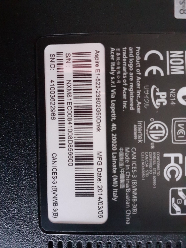 NOTEBOOK Acer Aspire E1-522 + OS - 3