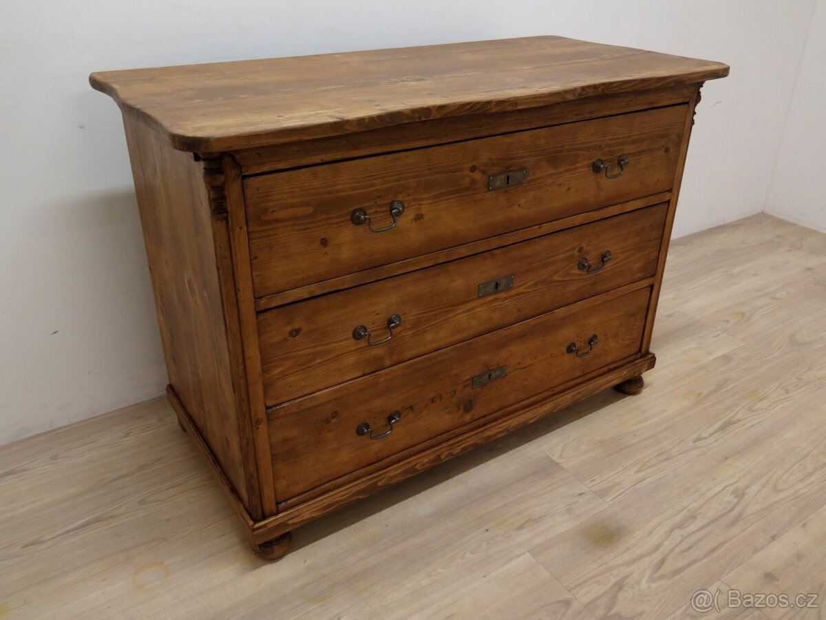 Originál stará komoda z masivu po renovaci - 3