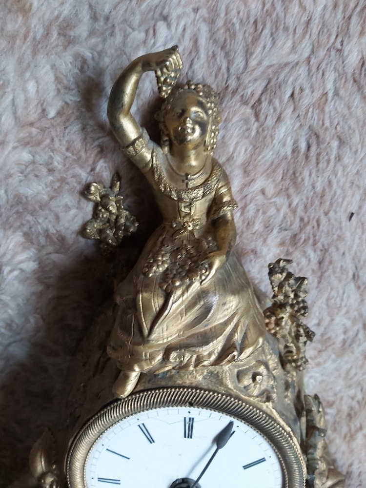 staré bronzové hodiny zlacené, výška 34 cm - 3