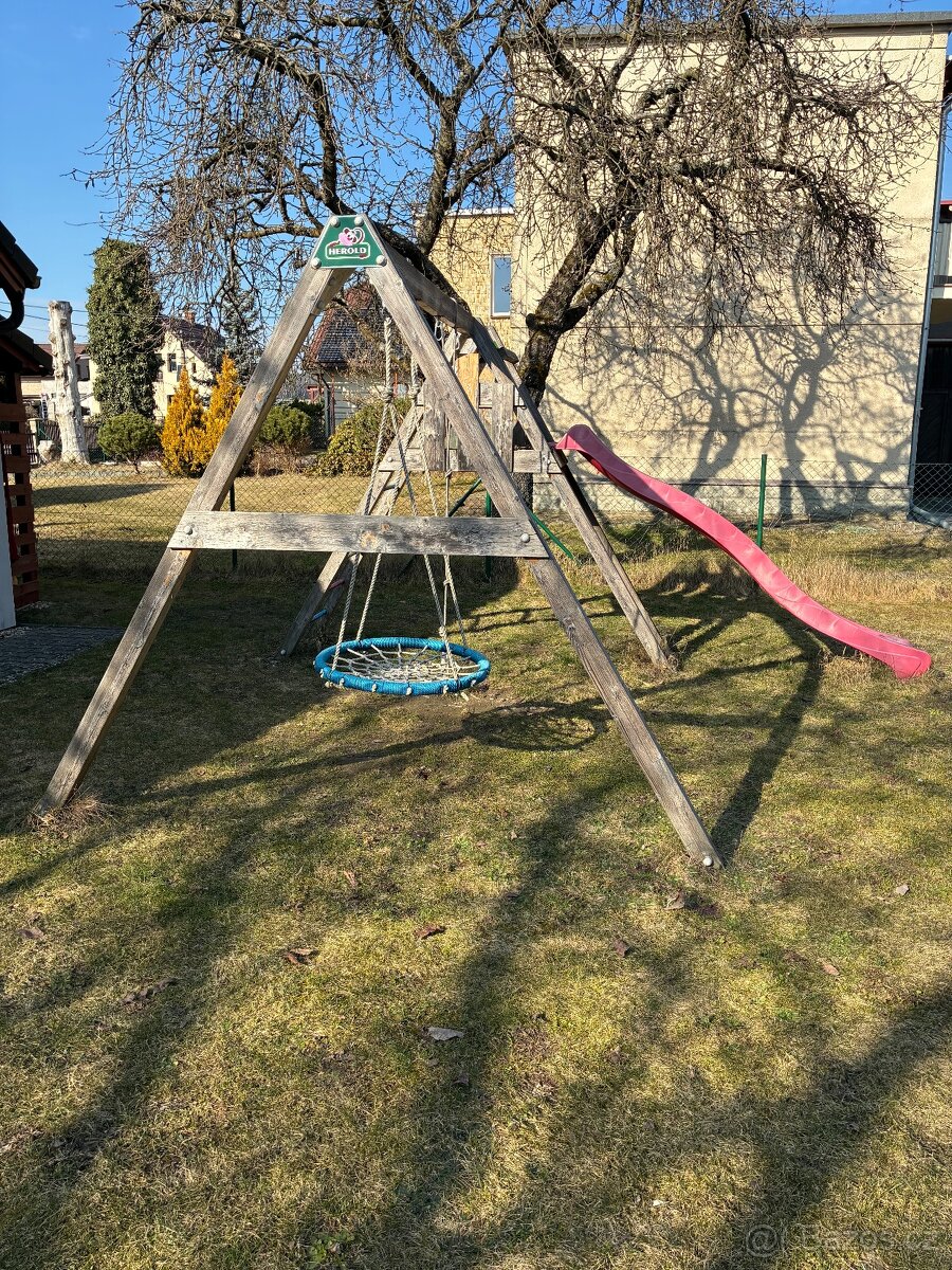 Detska venkovni sestava houpacka a skluzavka - 3