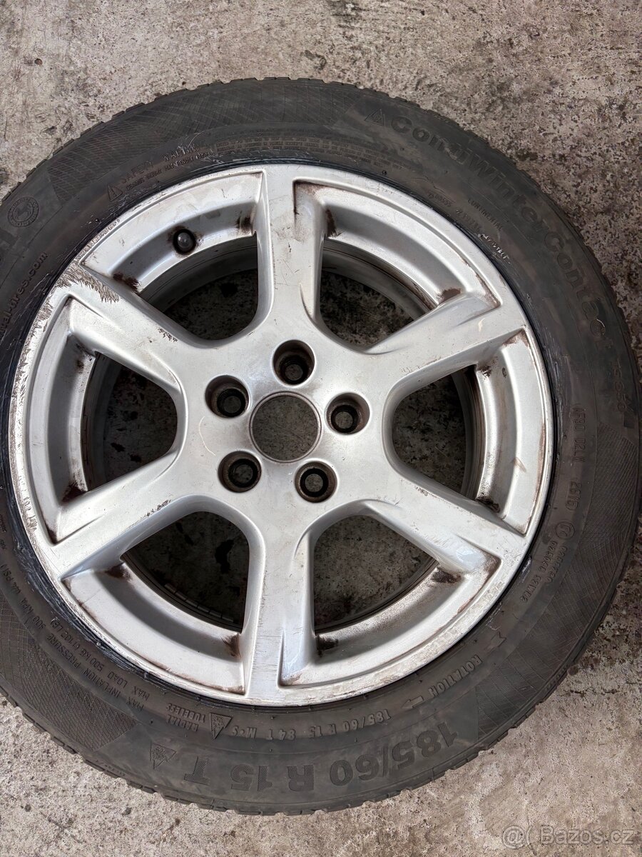 Alu kola škoda fabia 3. 185/60/15. Zimní pneu - 3