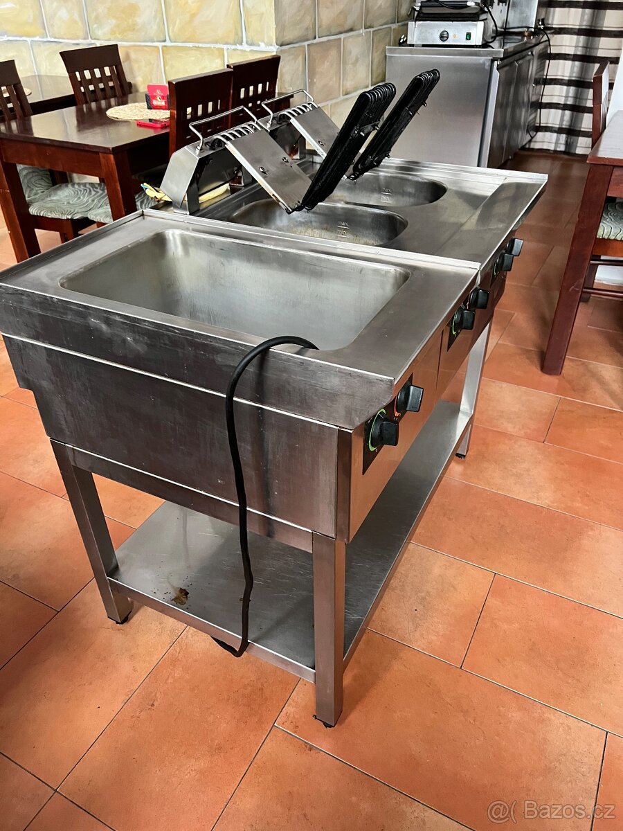 Fritéza - dvě komory + ohřevná vana komplet - 3