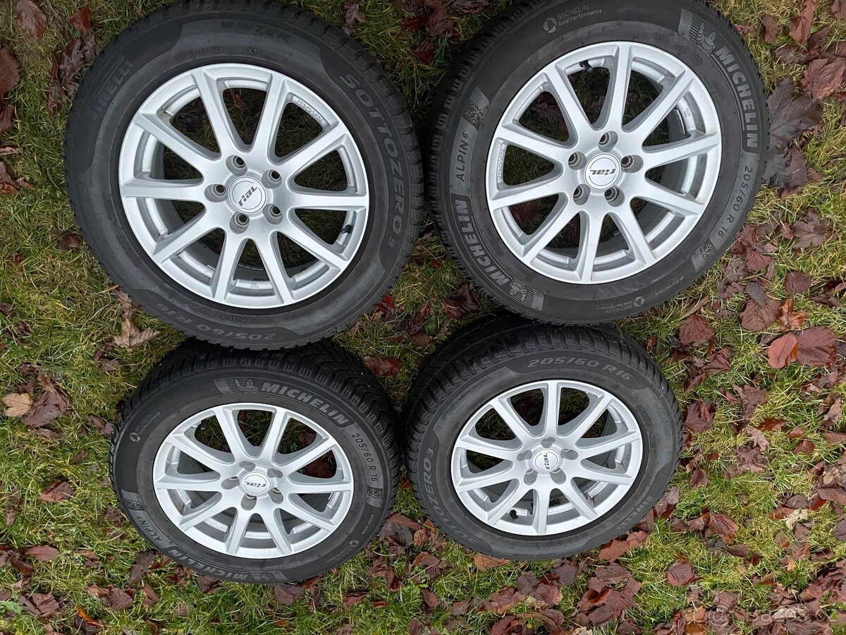 Prodám-Sadu zímních kol RIAL,5x112mm,ET45,205/60/16 - 3
