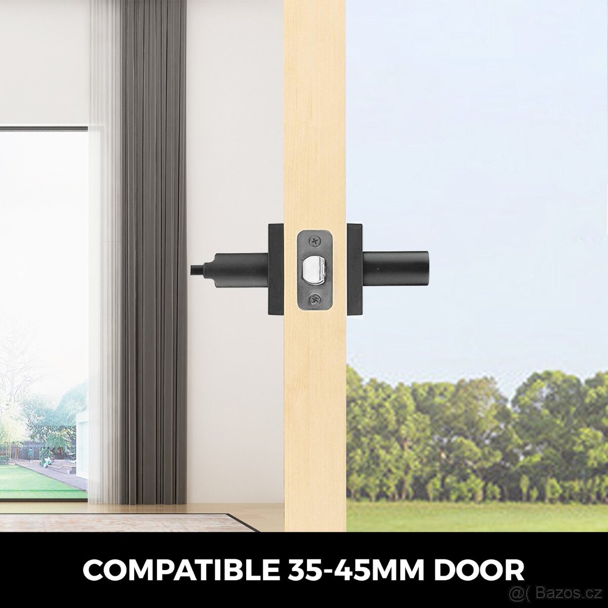 Set černých klik se zámkem, klíčky - 3