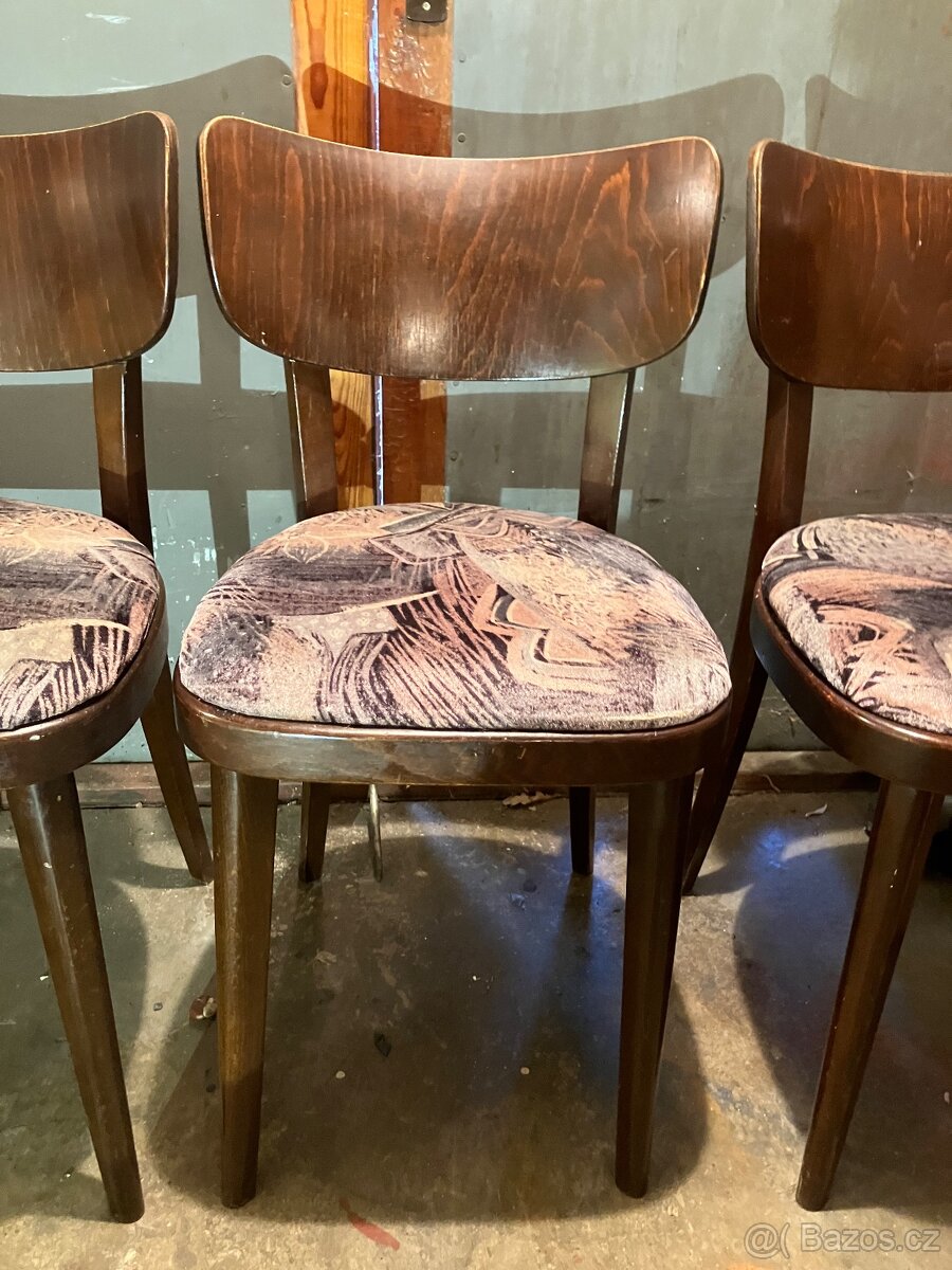 THONET sada 4 retro židlí, 50.60. léta - 3