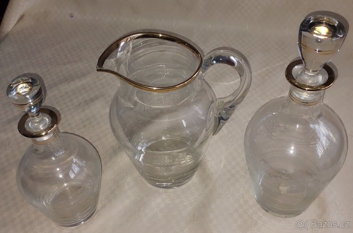 Sada broušených skleniček na víno - 3