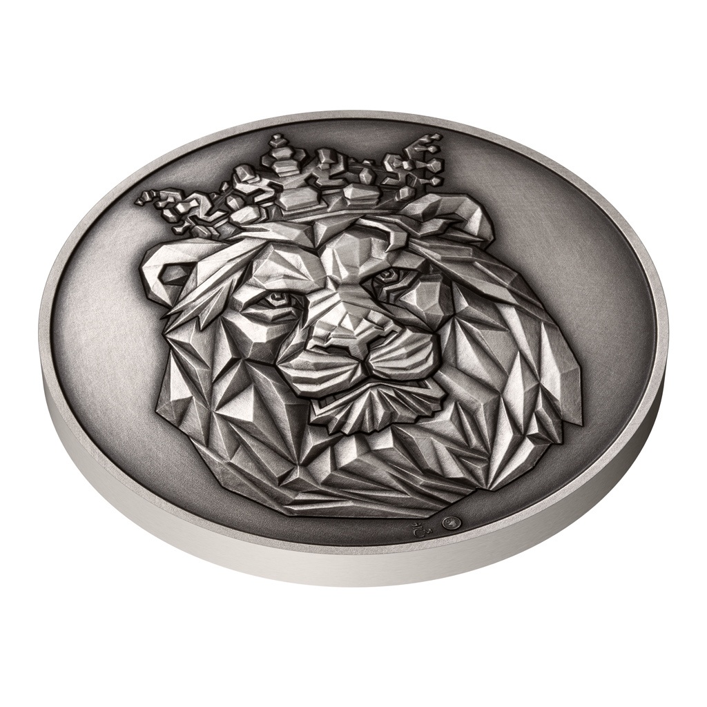 Stříbrná 1oz medaile Český lev 2024 inkusní ražba s patinou - 3