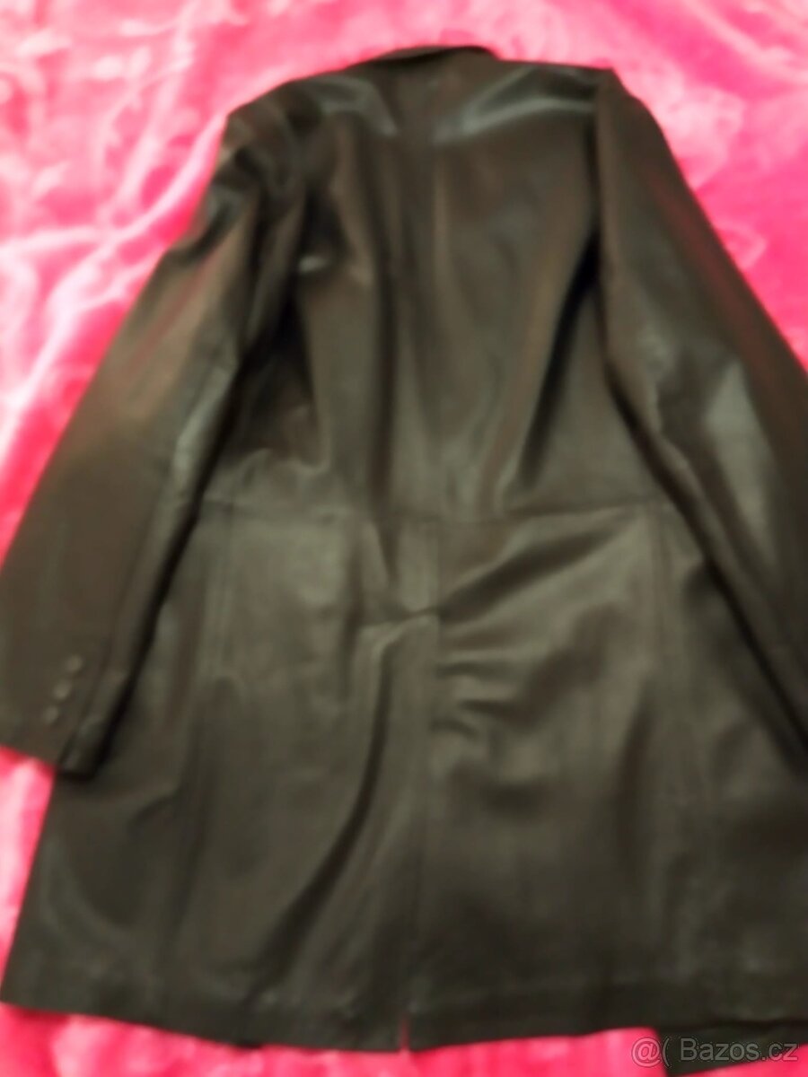 Kožený dlouhý kabát - 3