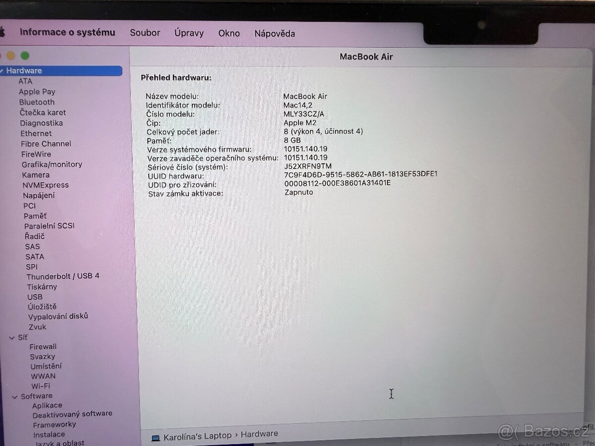 MacBook Air M2 2022 8 GB Space Gray TOP stav - 3