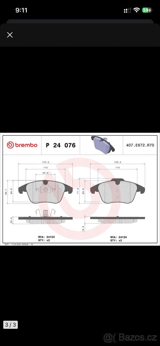 Přední brzdové destičky Brembo - 3