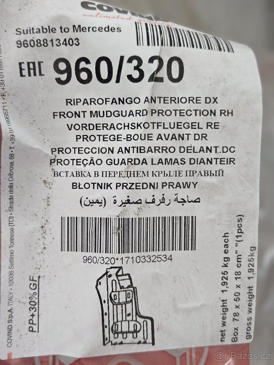 Zástěrka za přední kolo. Actros - 3