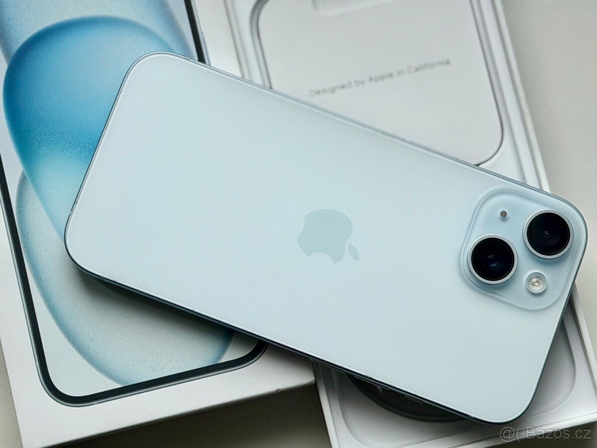 iPhone 15 Blue BATERIE 100% TOP - 3