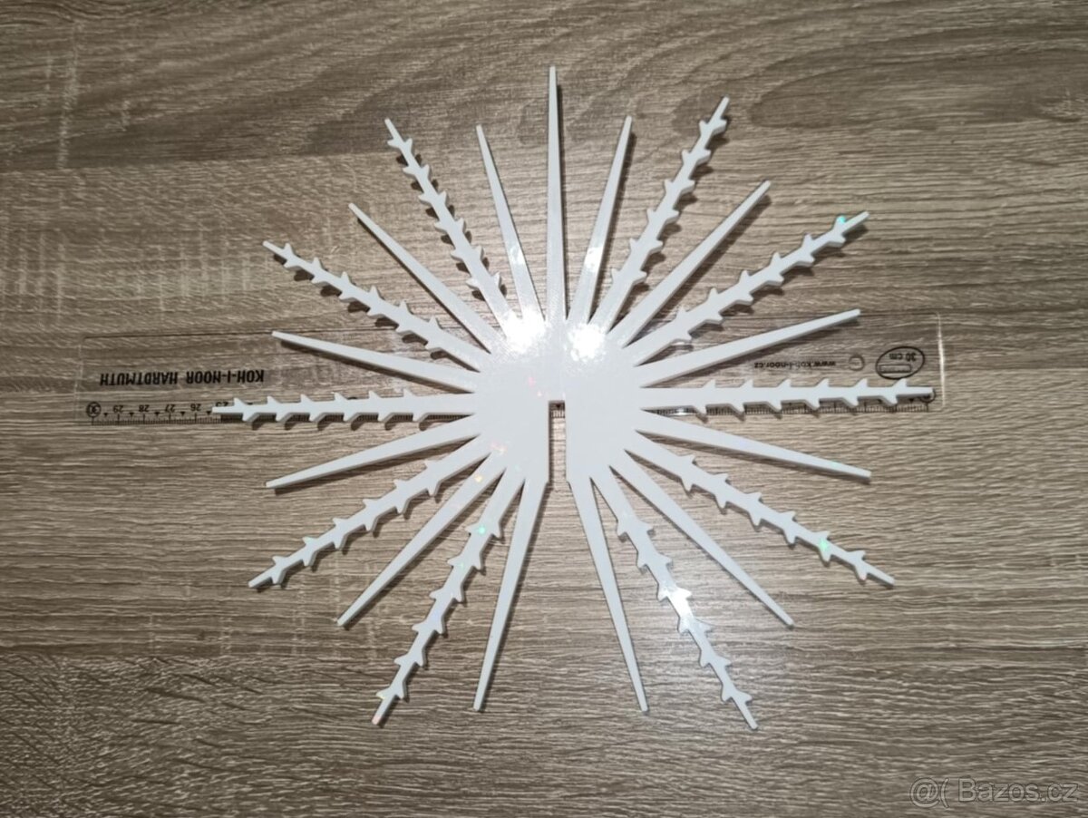 Vánoční retro vločka 25cm - 3