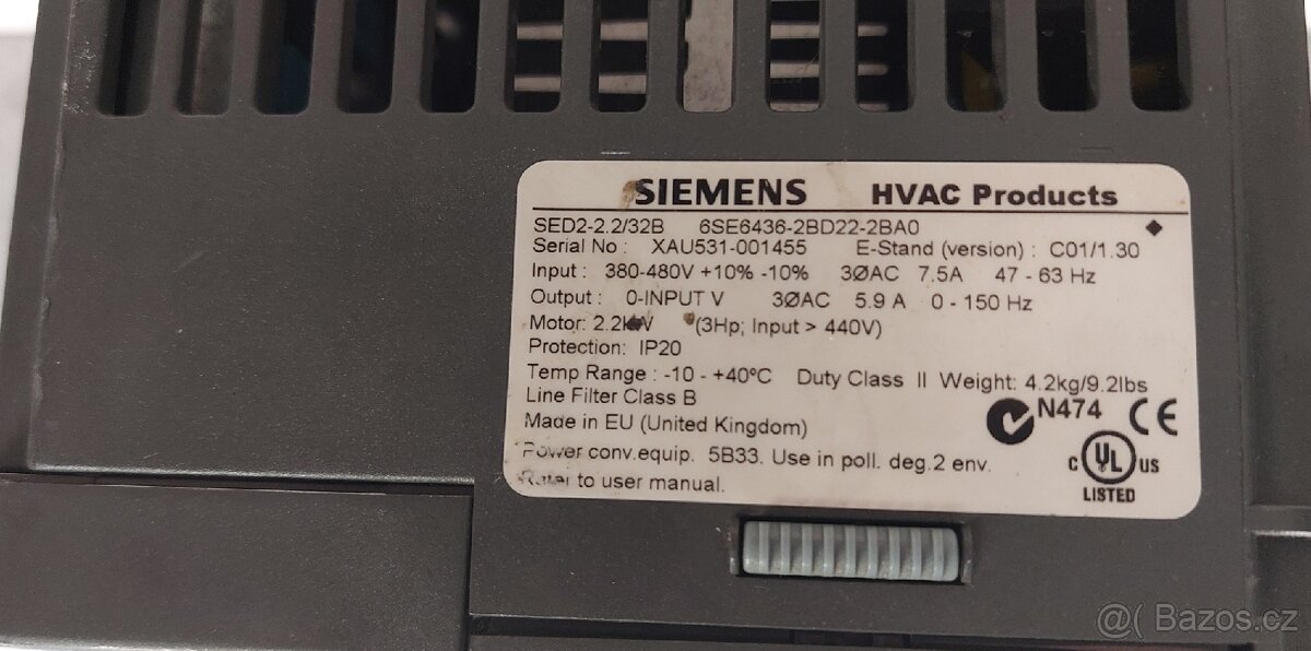 Frekvenční měnič SIEMENS SED2 2,2kW - 3