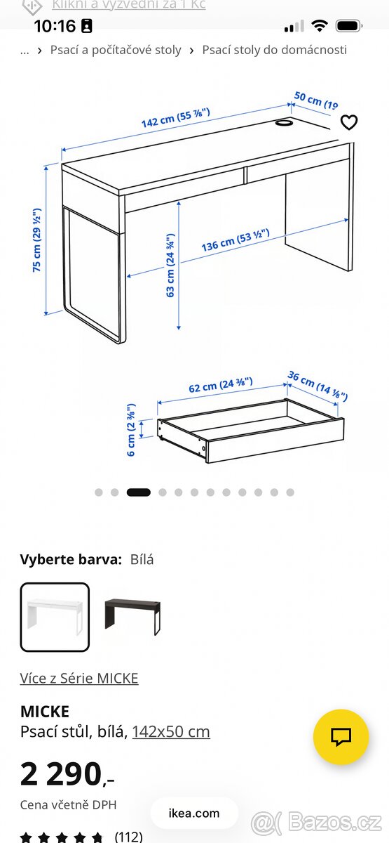 Psací stůl Ikea Micke - 3
