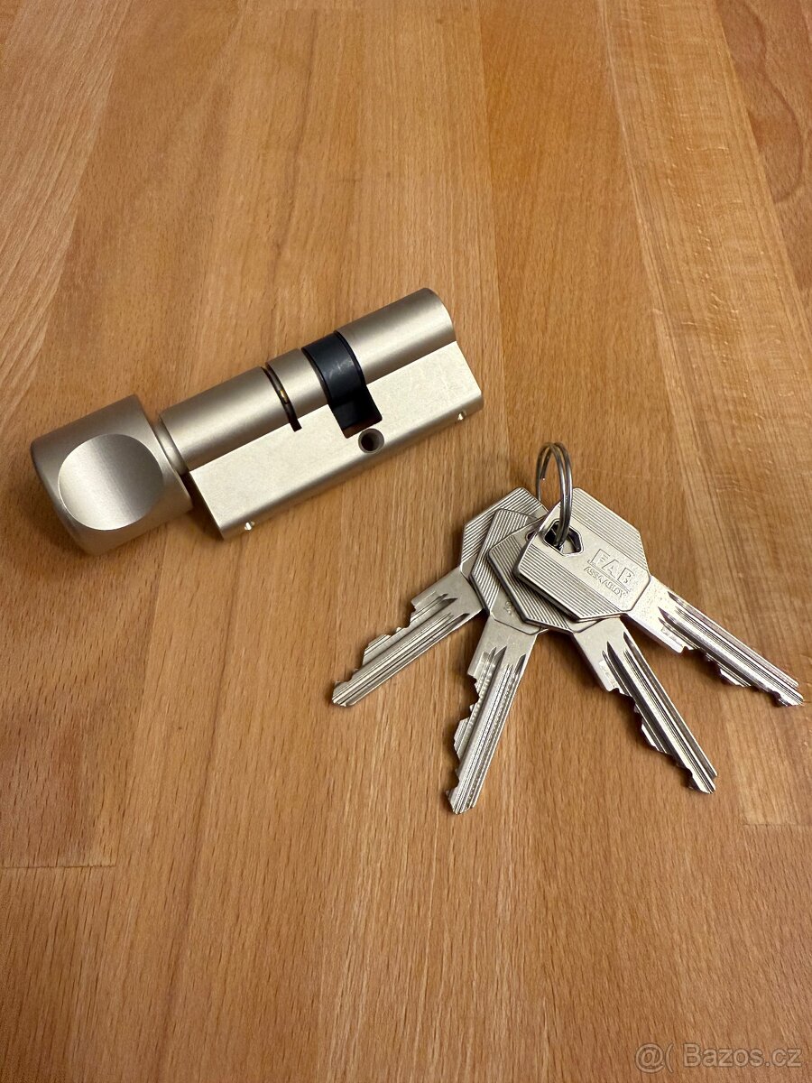 Bezpečnostní cylindrická vložka FAB 4 s knoflíkem - 3