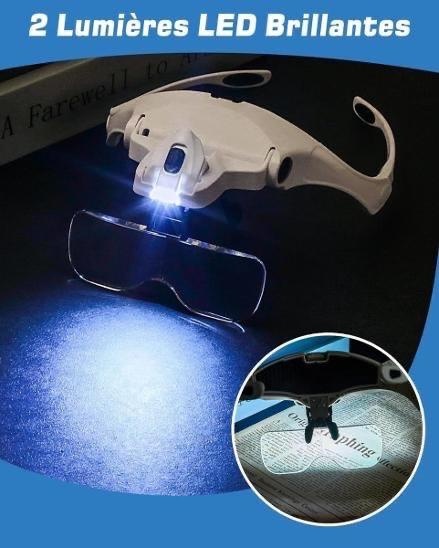 Nepožitá náhlavní lupa s 5 čočkami a LED světlem - 3