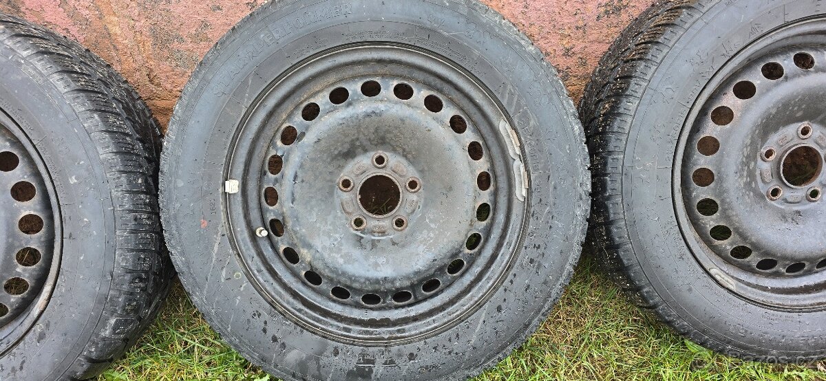 Plechové disky 5x108, 6,5×16, pneu 215/60 R16 - 3