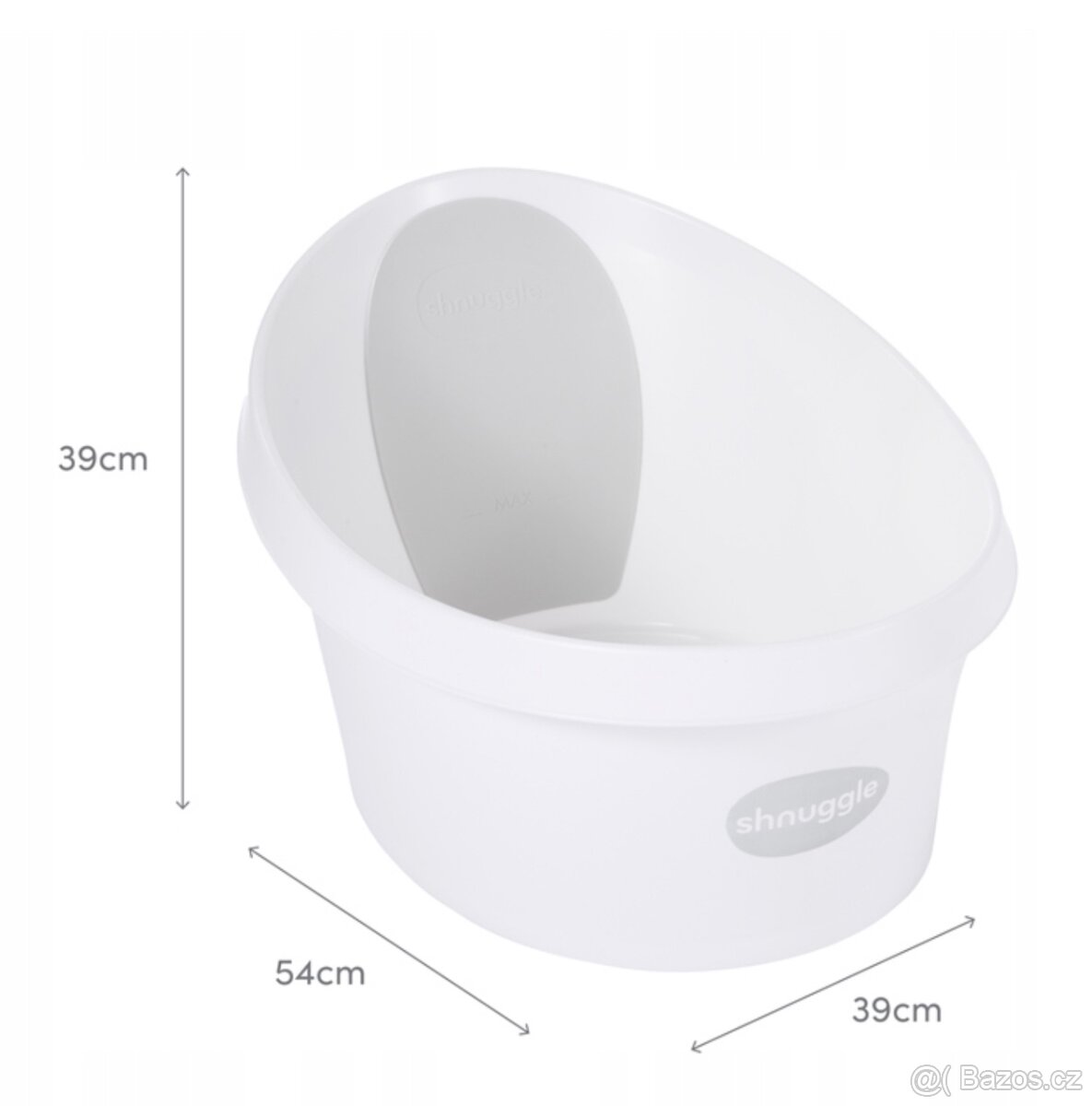 Shnuggle vanička bílá s modrou opěrkou - 3
