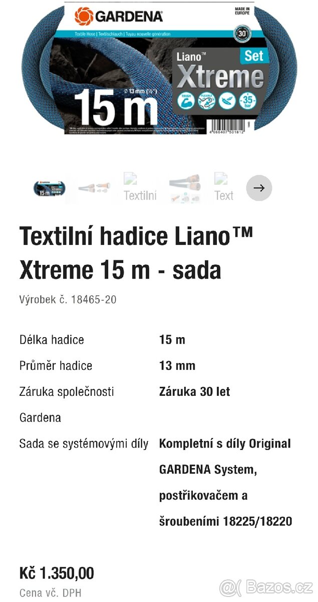 Textilní hadice Liano™ Xtreme 15 m - sada
- 3