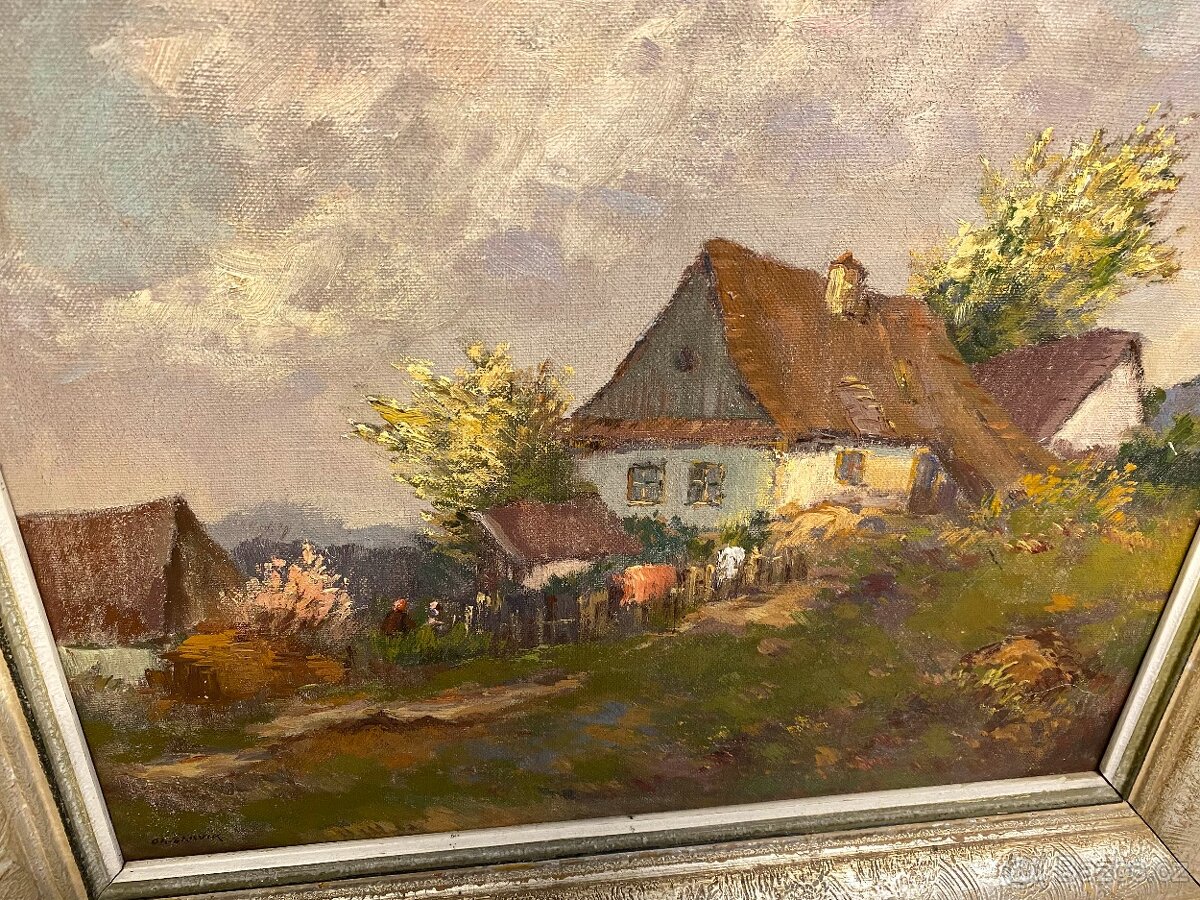 Obraz olejomalba, Autor: akad.mal.Oldřich Slavík nar.1912 - 3