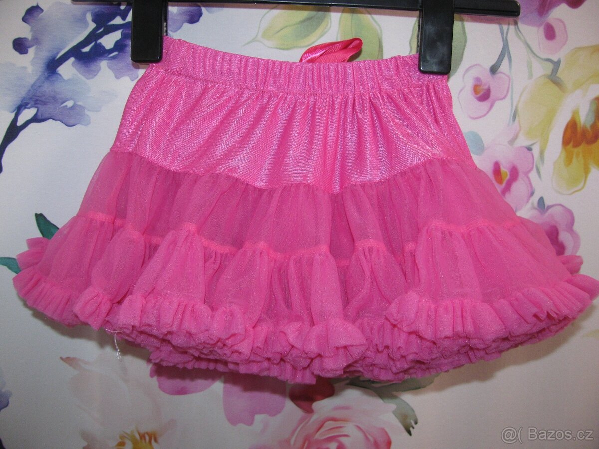 Růžová tylová tutu sukně vel.98 - 3