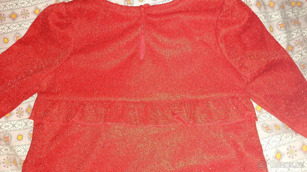 třpytivé červené šatičky vel. 104 - 3