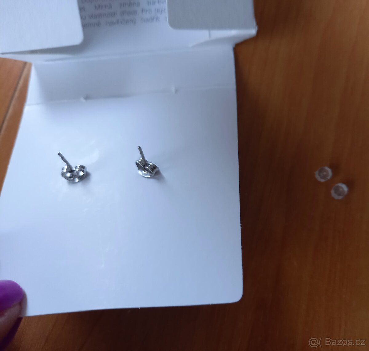 Dřevěné náušnice BeWooden Red Flower - 3