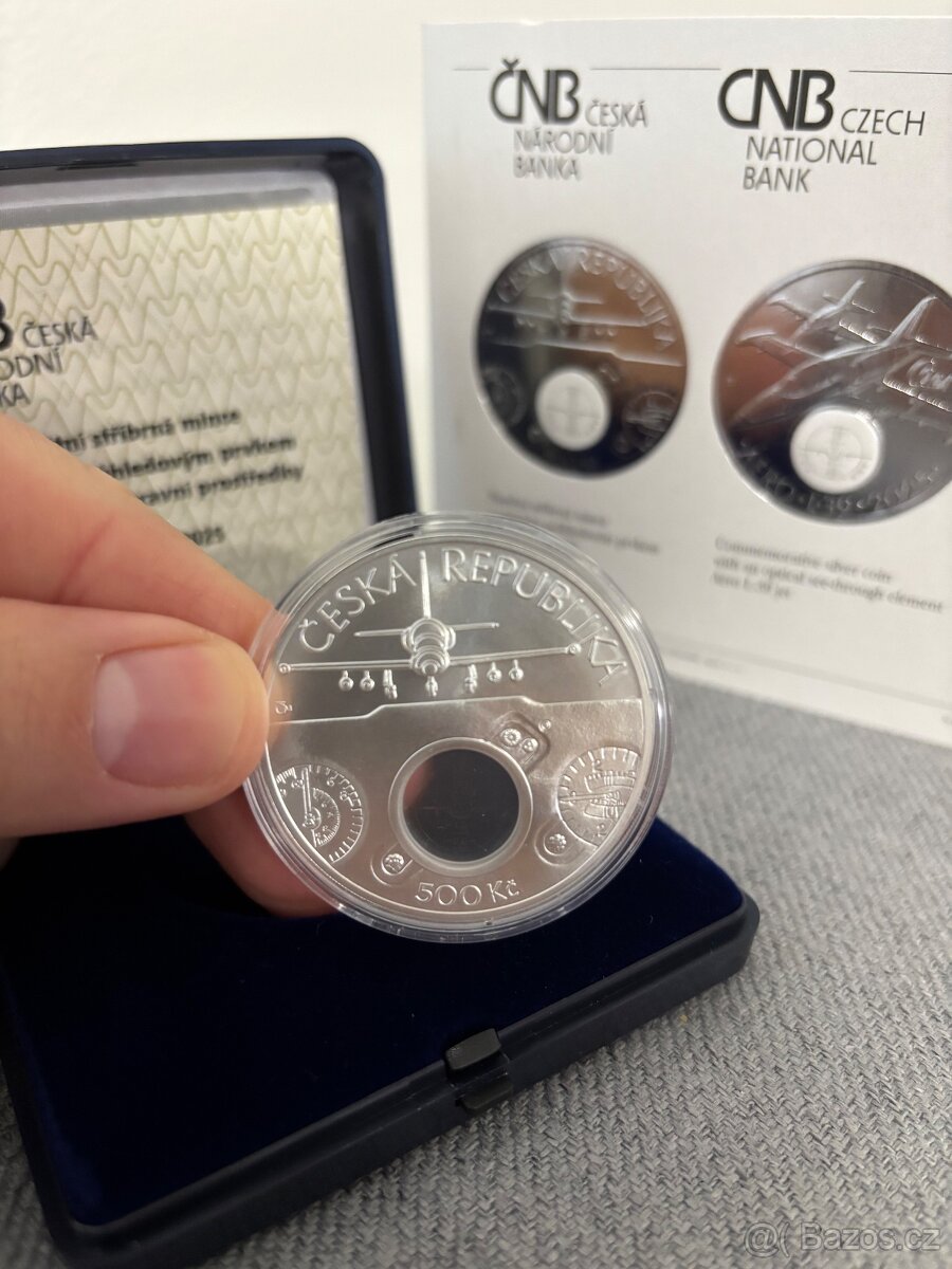 Stříbrná mince 500 Kč Cvičný letoun Aero L-39 Albatros PROOF - 3