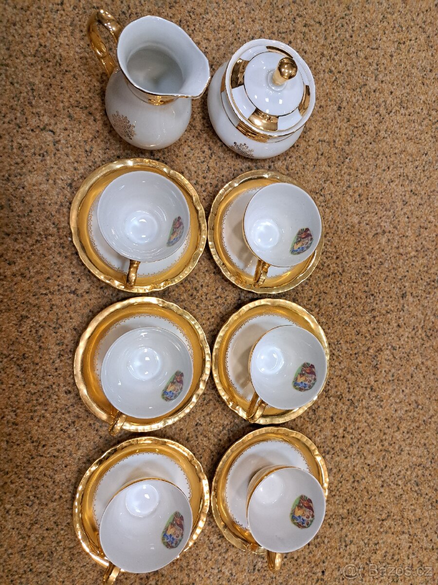 Luxusní porcelánová sada ČSSR – 6+6+mlékovka+cukřenka - 3