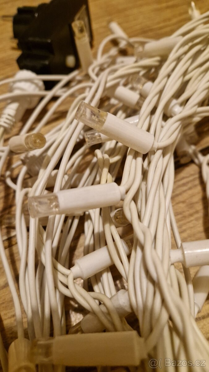 Světelný řetěz bílý kabel 16.5m - 3