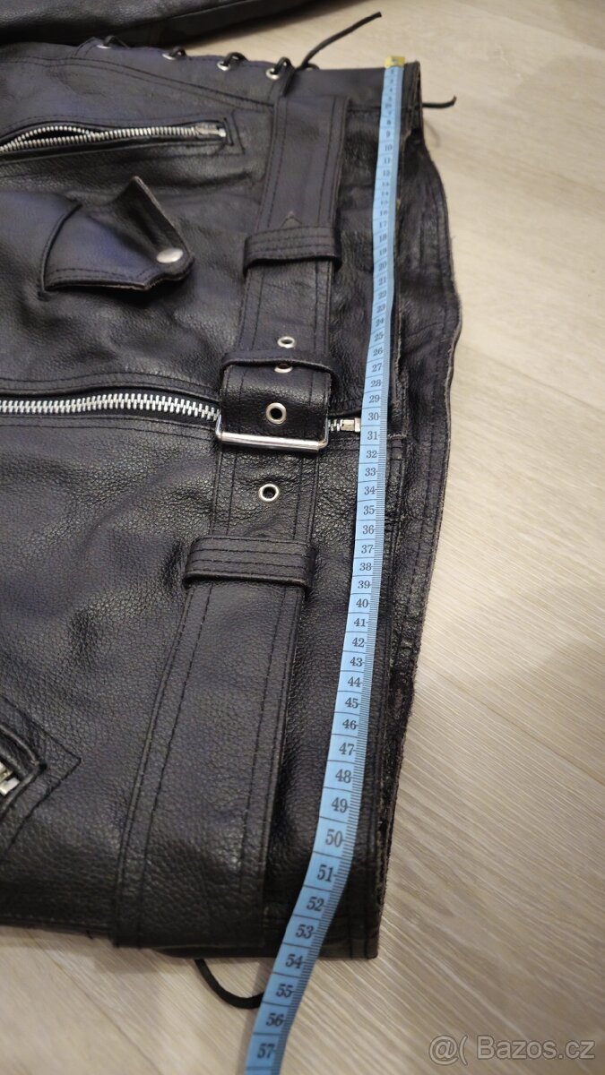 Kožená motorkářská pánská bunda. - 3