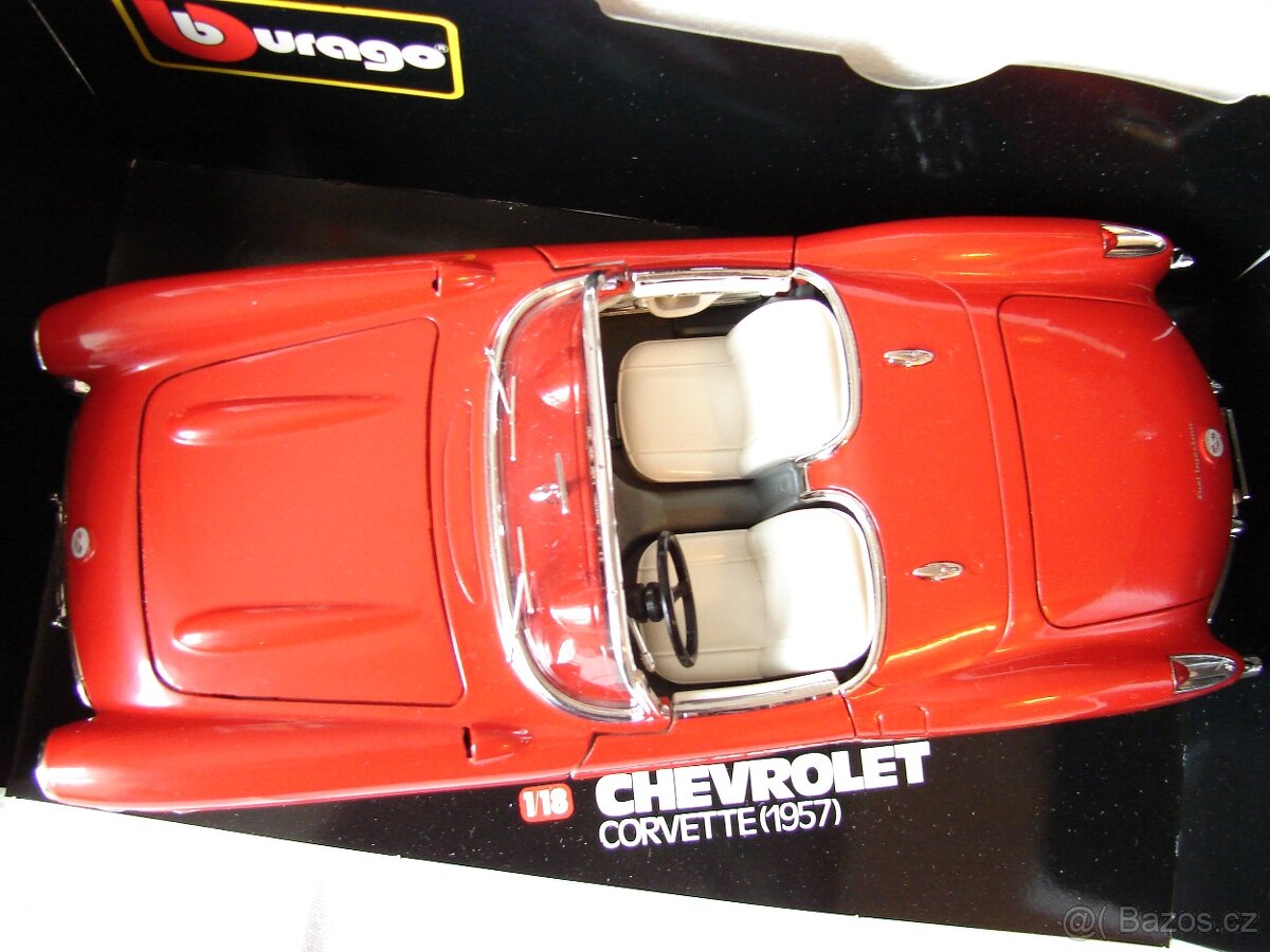 1:18 BBURAGO - Chevrolet Corvette C1 (1957) červená - 3