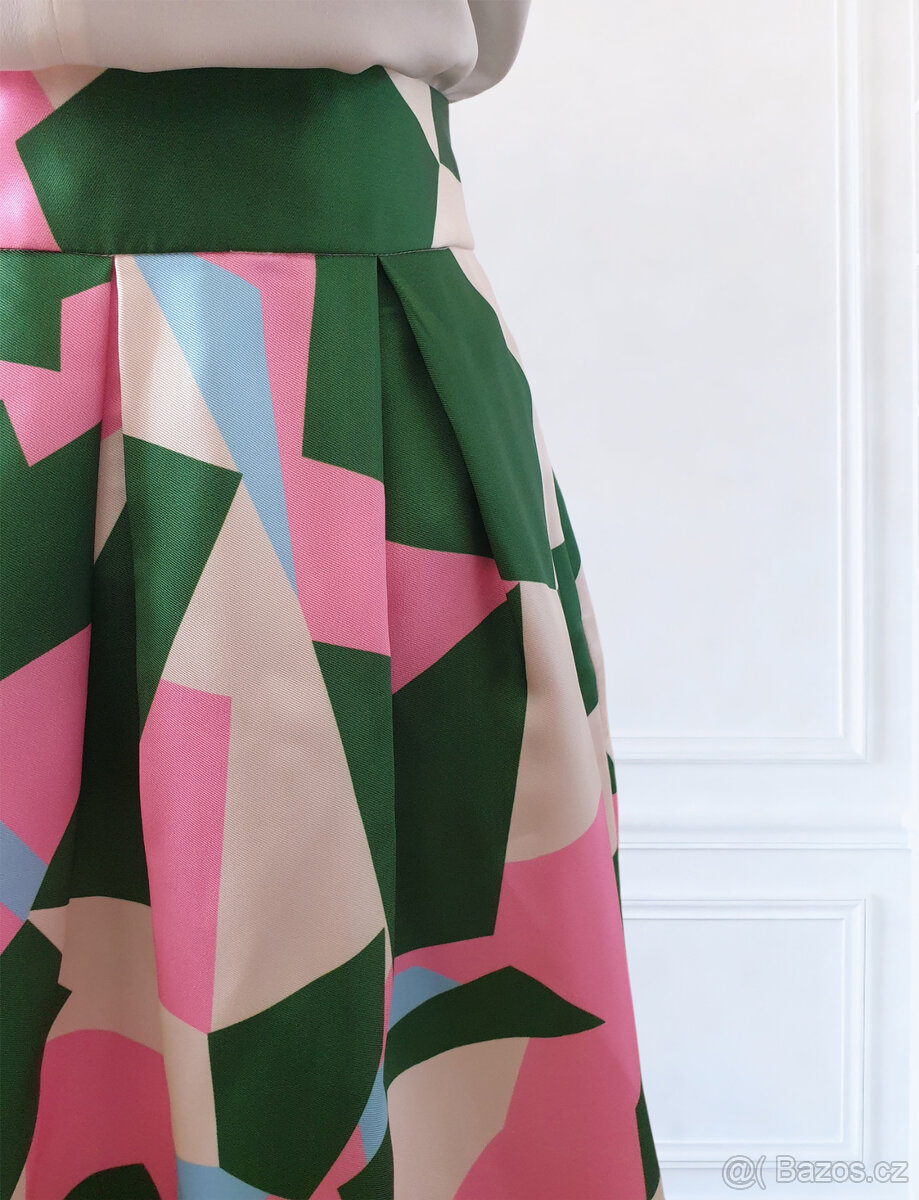 Potištěná sukně s kapsami - 3