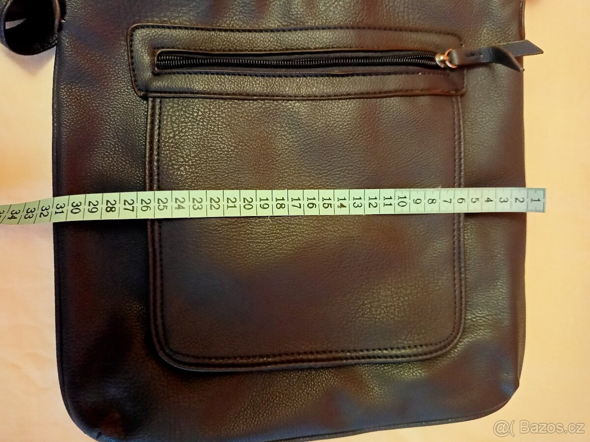 tm. modrá kožená kabelka přes rameno - 3