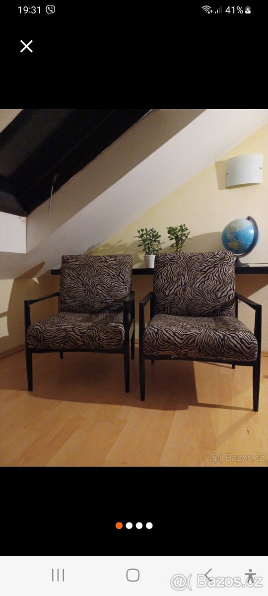 Retro křesla po repasi se stolkem - 3