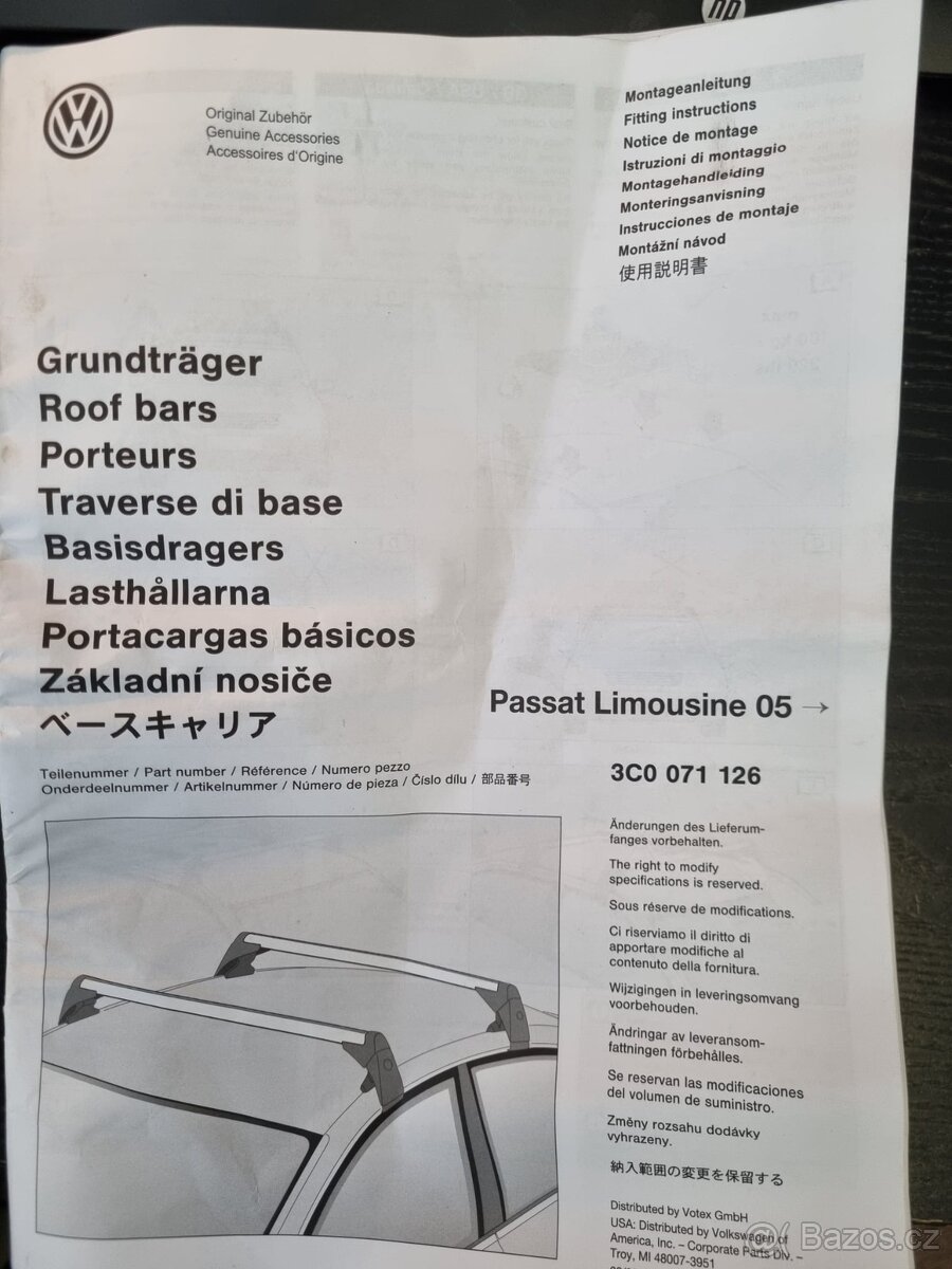 Střešní nosiče Volkswagen Passat sedan B6 2005-2009 - 3