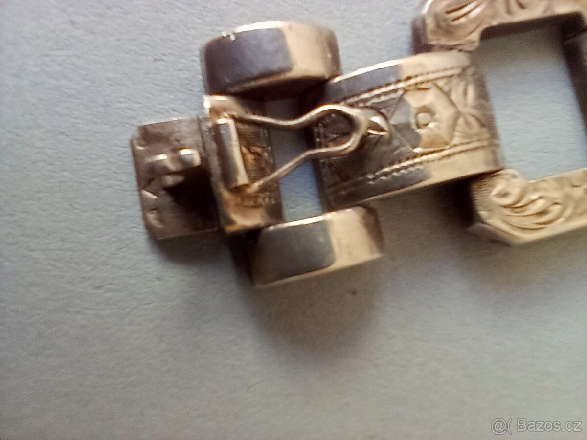 Mohutný stříbrný náramek Art Deco - 3