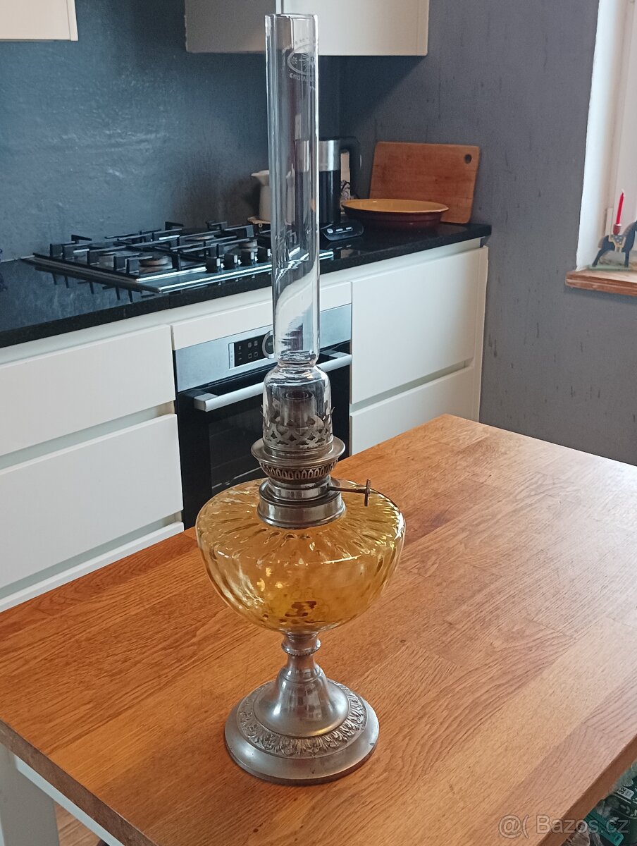 ART DECO STAROŽITNÁ PETROLEJOVÁ LAMPA UNIS PARIS KOLEM 1920 - 3