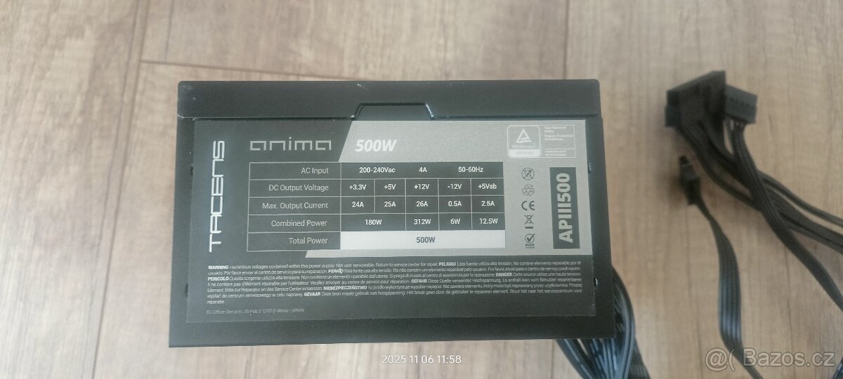 Zdroj Anima tacens 500w - 3