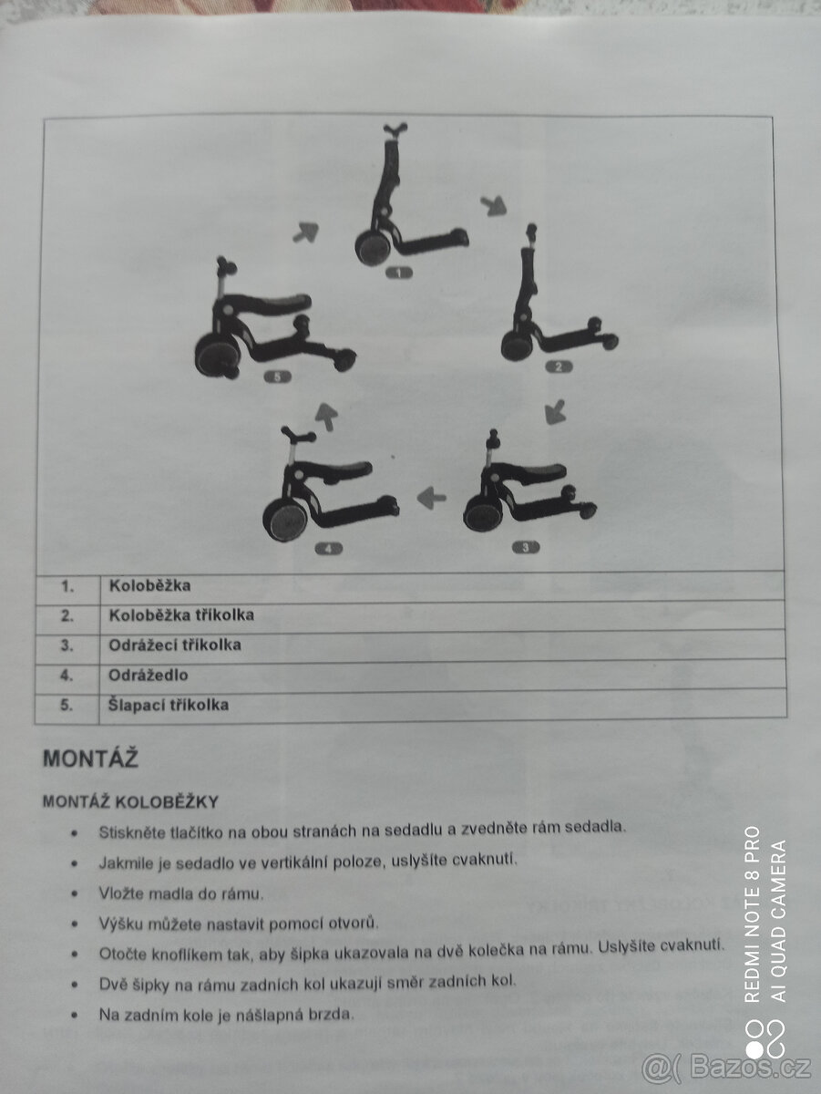 Dětské odrážedlo WORKER Finfo 5v1 - 3