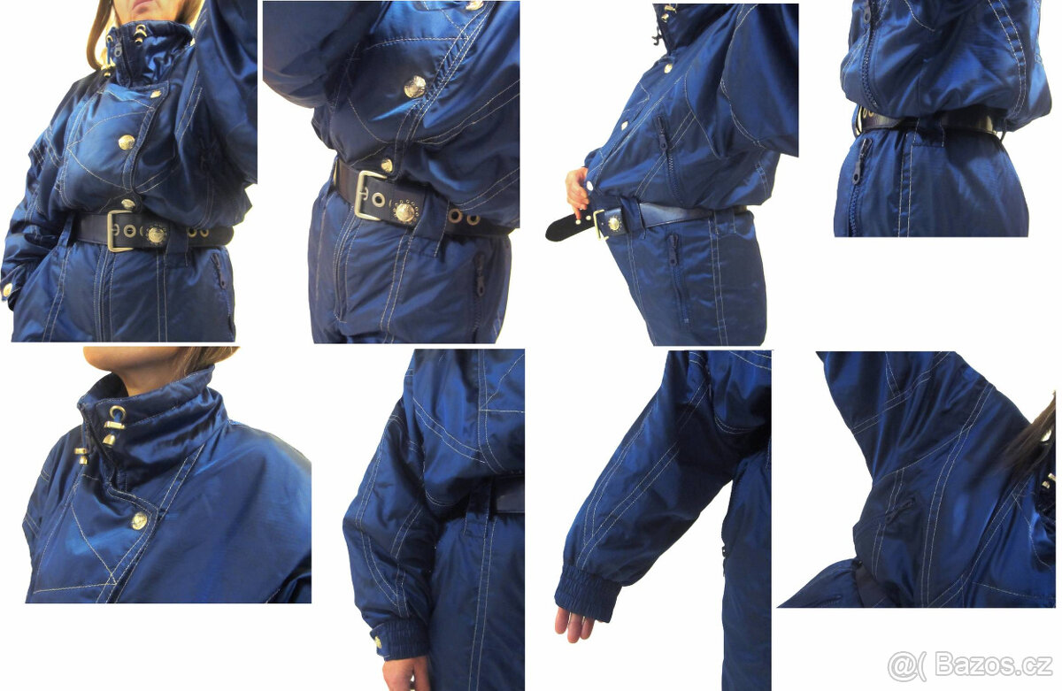 Vintage 90s kvalitní modrá dámská snow kombinéza - 3