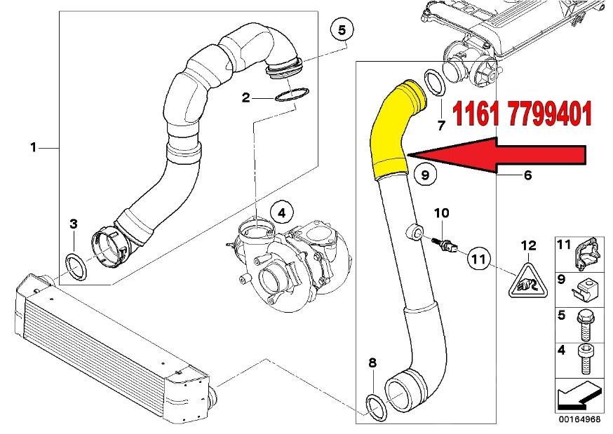 Hadice intercooler - Sání Turbo BMW E60 E61 E65 NOVÁ - 3