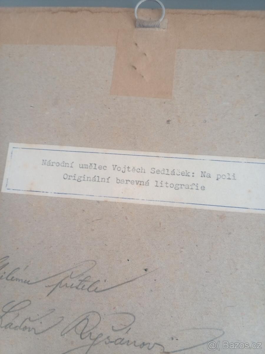 Vojtěch Sedláček - originál barevná litografie - 3