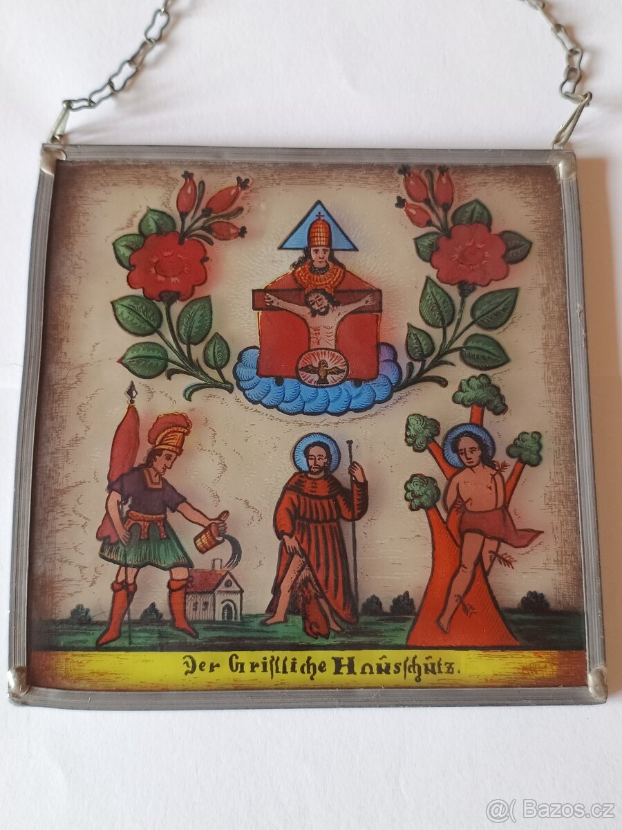 Starožitný Obrázek na skle - 3