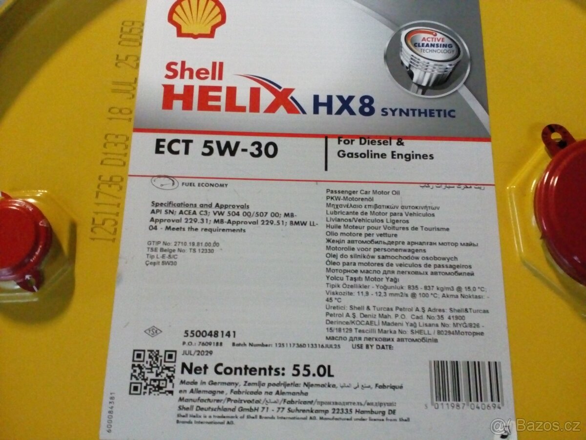 motorový olej SHELL helix HX8 ECT 5w30 - 3