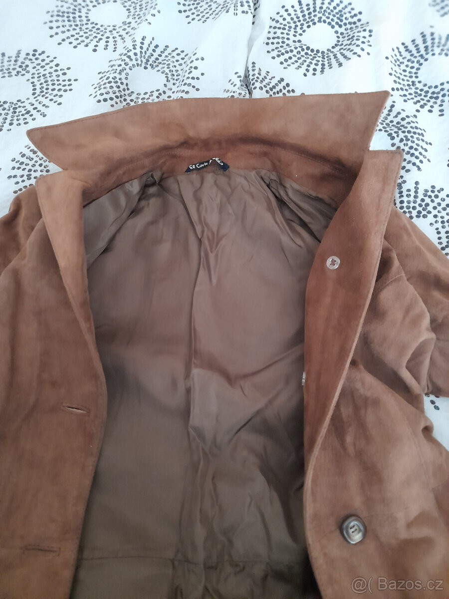 Hnědý semišový kabát, vel. 42 - 3