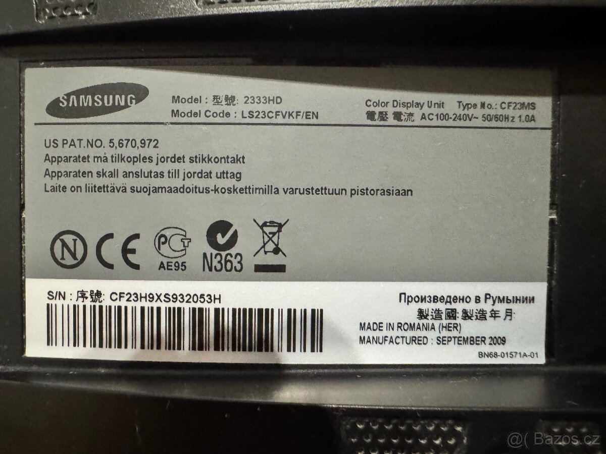 LCD monitor 23” Samsung SyncMaster 2333HD s dálkovým ovl. … - 3